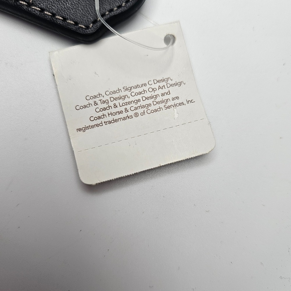 Coach Leather Bottle Opener Keychain Black‎ Silver Tone Hardware New With Tag - Picture 4 of 8